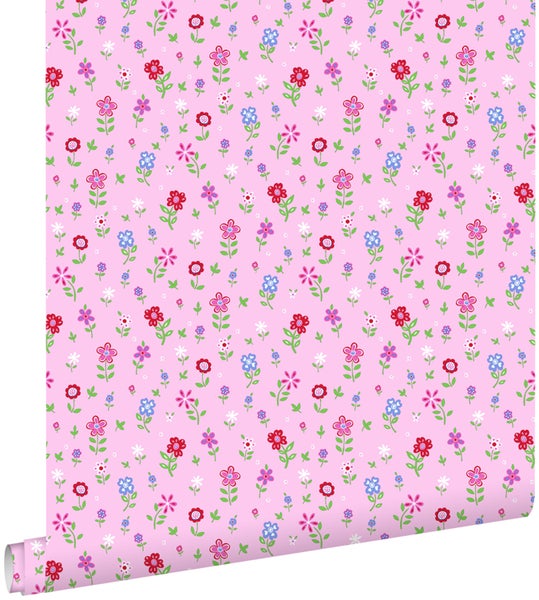 ESTAhome Tapete Blumen Rosa - 53 cm x 10.05 m - 137318