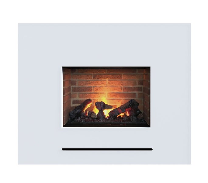 GLOW FIRE Elektrokamin 'Lessing' | Wasserdampf Kamin mit Heizung und Steinrückwand in weiß als Standkamin | HxBxT: 90x110x35 cm