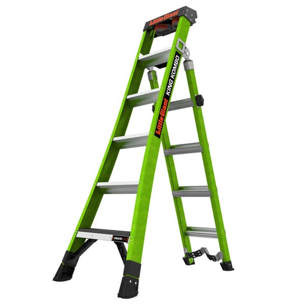 Little Giant King Kombo Multifunktionsleiter aus Fiberglas mit rutschfesten Stufen.