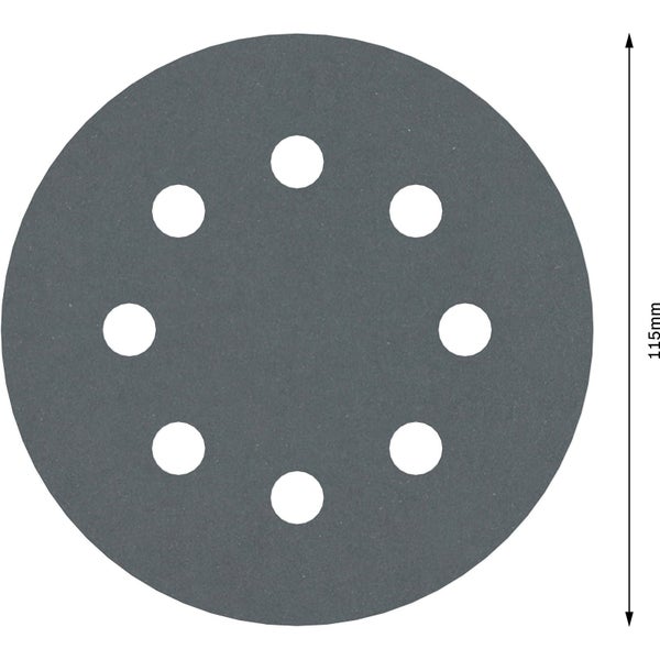 Schleifpapier mit einem Durchmesser von 115 mm und mehreren Löchern