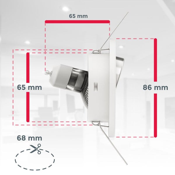 Einbauspot 10er Set 68mm Lochmaß - GU10, 3W, 250lm, LED, warmweiß, matt-nickel