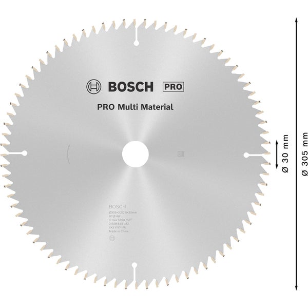 Bosch Pro Multi Material Sägeblatt mit 305 Millimeter Durchmesser