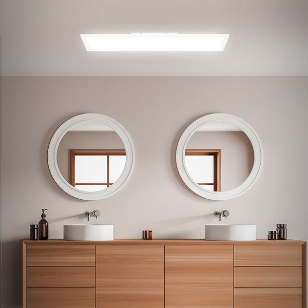 BRILONER SIMPLE LED Deckenleuchte Bad, IP44 Spritzwasserschutz, Neutralweißes Licht, weiß, 78 x 18 x 6,5 cm