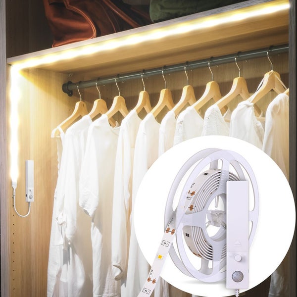 LED Streifen 1 m - mit Bewegungsmelder, mit Batterie, neutralweiß