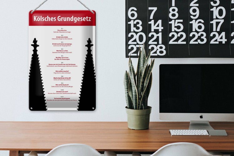 Blechschild Spruch 20x30cm Kölsches Grundgesetz