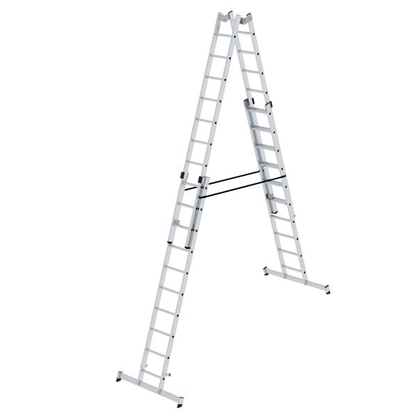 PROREGAL Sprossen-Stehleiter 4-Teilig mit Traverse 4 x 10 Sprossen