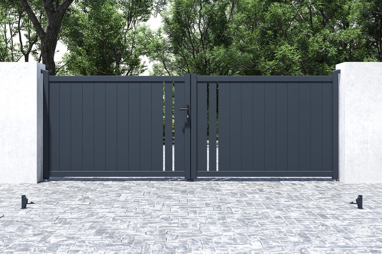 Flügeltor 4m GIONA H.140 graues Aluminium