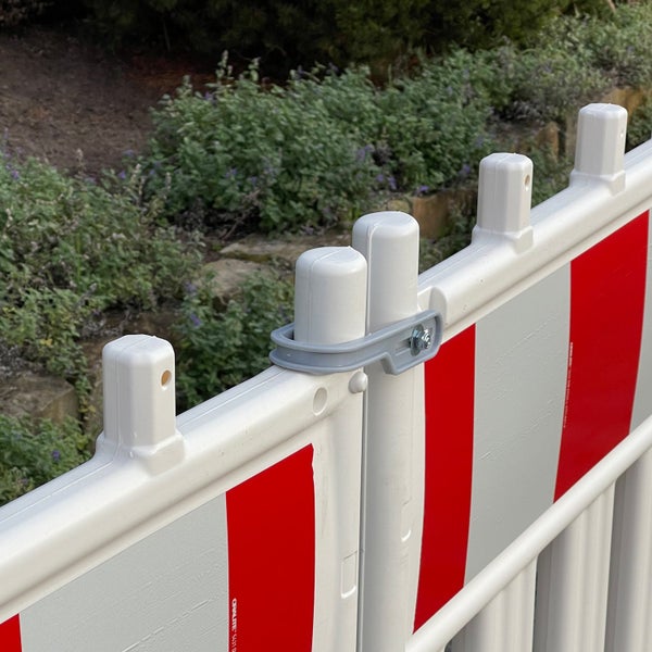 WEMAS Schrankenzaun Absturzsicherung Kunststoff 200 cm TL-Absperrschrankengitter / RA1 Reflexfolie