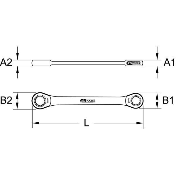 KS TOOLS GEARplus Doppel-Ratschenringschlüssel 10 x 13 mm - 503.4512