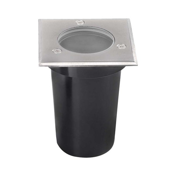 Bodeneinbaustrahler mit quadratischer Edelstahlblende
