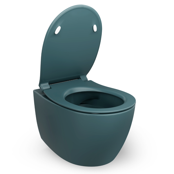 Isvea WC Toilet Badezimmer Wand-WC Petrol mit Softclose-Sitz