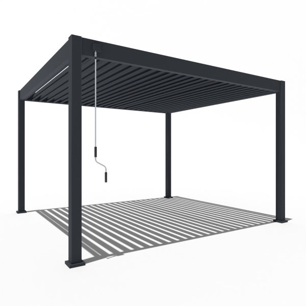 Weide Deluxe Pergola 3,6 x 4 M - Freistehend, Voll-Aluminium, Lamellendach, Anthrazit