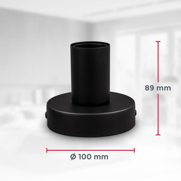 Deckenleuchte Ø10 cm - E27 Fassung, retro, 1-flammig, schwarz