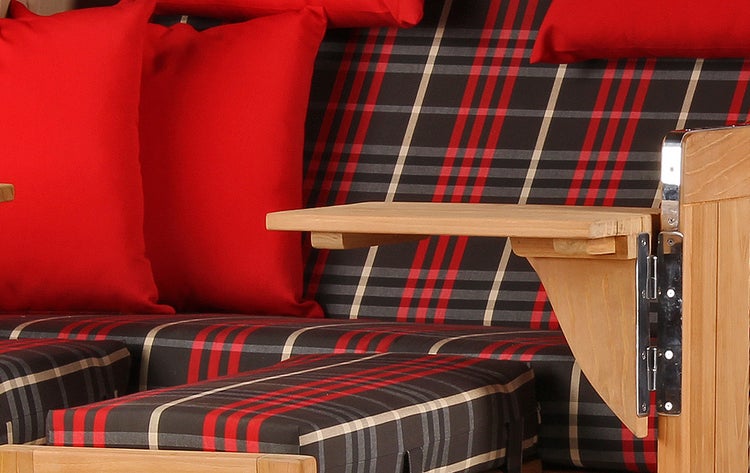Strandkorb Rantum Grande Teak PE grey Dessin 529