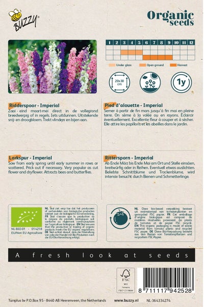 Buzzy Rittersporn Imperial, Information zur Aussaat und Ernte