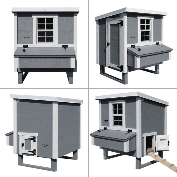 Hühnerstall Mitte EZ Chicken Home  1,68m²  127 x 133 x 158 cm Grau hergestellt in EU