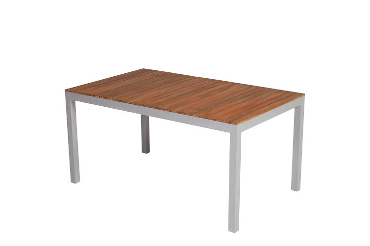 Siena Gartenmöbelset 5tlg., Klappsessel, Tisch 150 x 90 cm, silber/schwarz