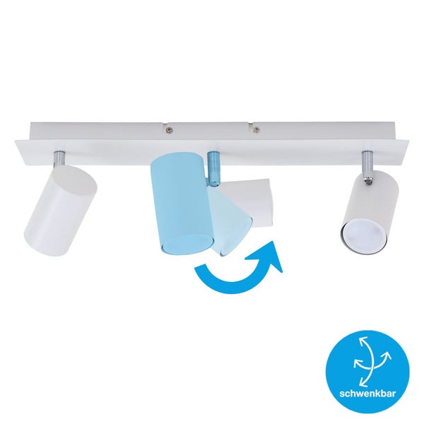 Deckenleuchte Spotleuchte Schwenkbar 3xGU10 40W weiß IP20 Metall Briloner