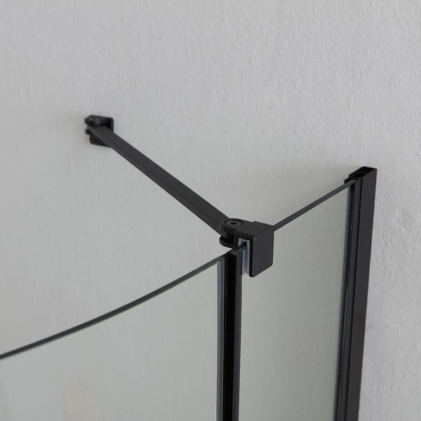 Moderne schwarz teilgerahmte Viertelkreisduschkabine 80x80cm, Klarglas 6 mm | London