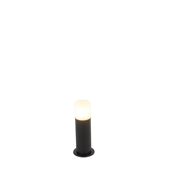 Stehende Außenlampe schwarz mit Opalschirm weiß 30 cm IP44 - Odense