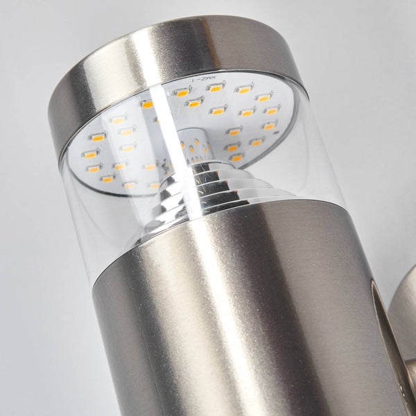Lindby LED Wandleuchte außen Lanea (spritzwassergeschützt (Modern) in Alu aus Edelstahl, - Außenwandleuchten Wandlampe Led Außenlampe Outdoor für Außenwand/Hauswand Haus Terrasse &