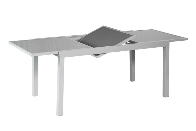 Carrara Gartenmöbelset 9tlg., Klappsessel, Ausziehtisch 160 (220) x 90 cm, schwarz
