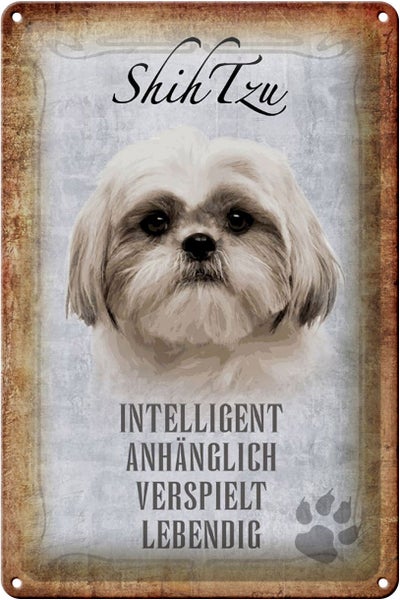 Blechschild Spruch 20x30cm Shih Tzu Hund Schild