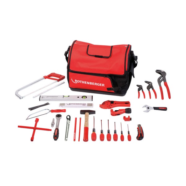 ROTHENBERGER Handwerkzeug-Set mit Werkzeugtasche, 57-teilig - 1000001425