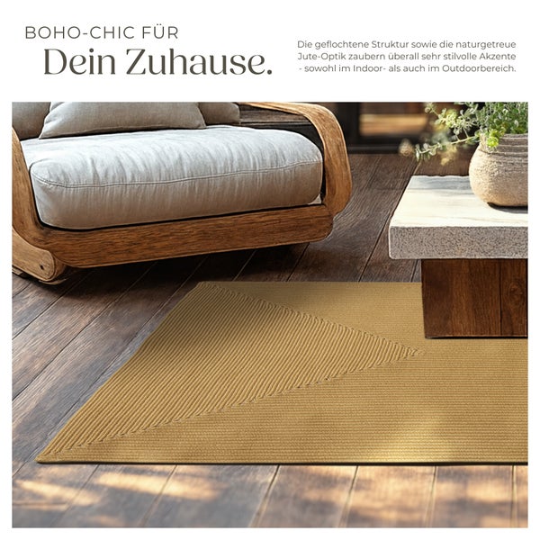 Geflochtener Teppich tectake strapazierfähig und pflegeleicht verschiedene Größen 120 x 170 cm
