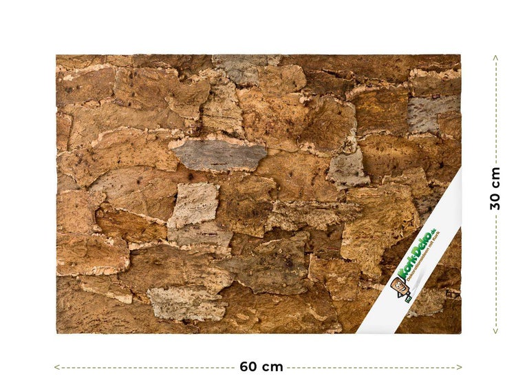 Korkrinde für Terrarien und Dekoration, Naturkork-Platte mit einer Größe von 60 mal 30 Zentimeter.