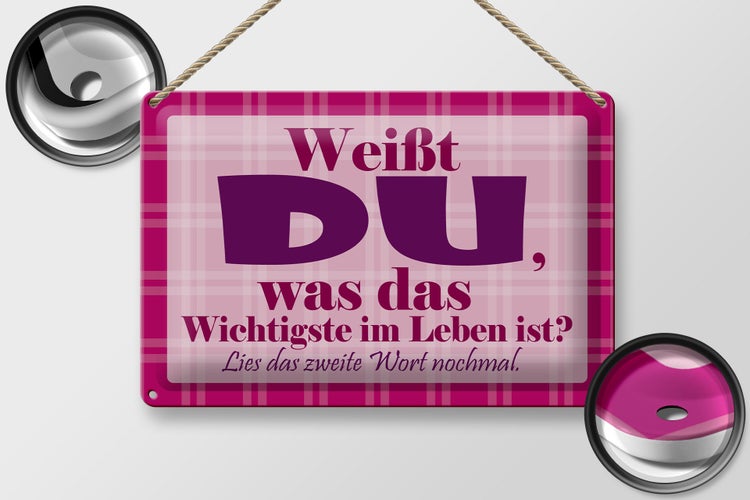 Blechschild Spruch 30x20cm Wichtigste bist DU