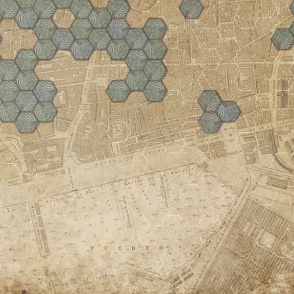 Detailansicht eines Stadtplan Designs mit sechseckigen Mustern