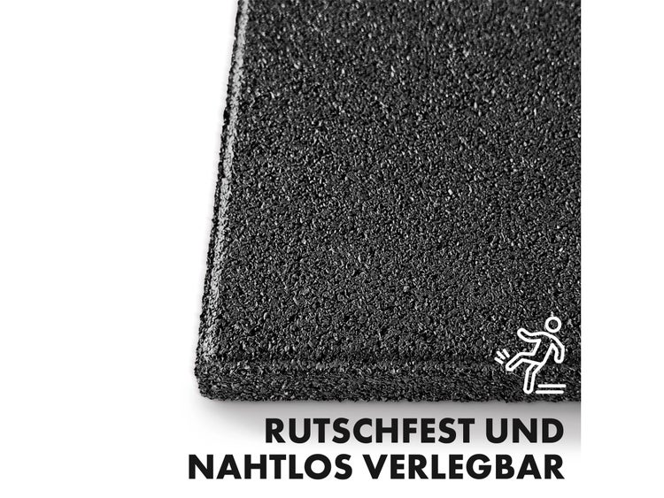 FLOORDIREKT Fallschutzmatte - Elastikmatte - Fallschutzplatte mit Drainage - Grau - 50 x 50 x 2,5 cm
