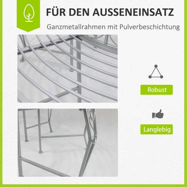 Outsunny Baumbank, 360°, 160cm, Metall, Silber
