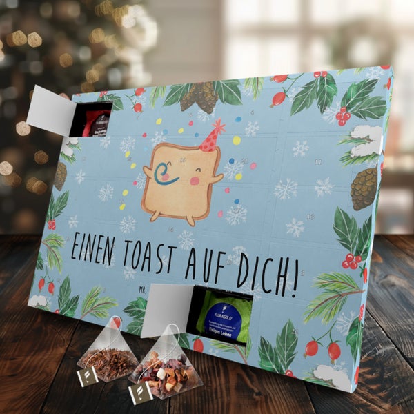 Mr. & Mrs. Panda Tee Adventskalender Toast Party - Blau Pastell