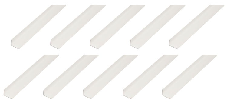 Set von zehn Kunststoff Eckleisten als Kantenschutz