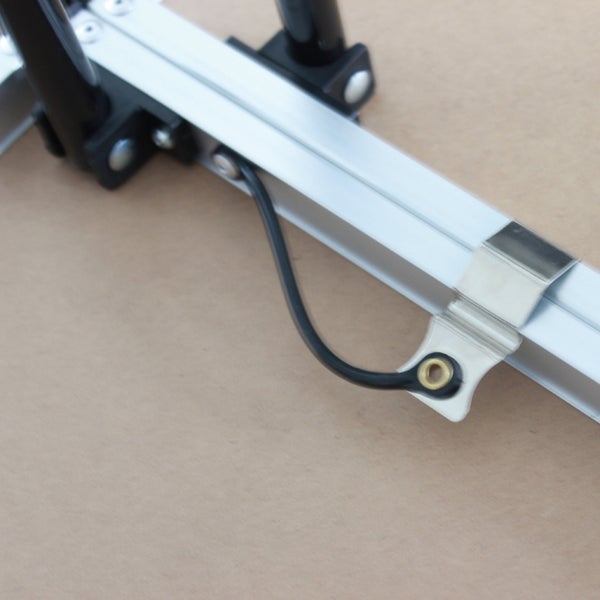 Detailansicht eines Befestigungselements für eine Werkbank