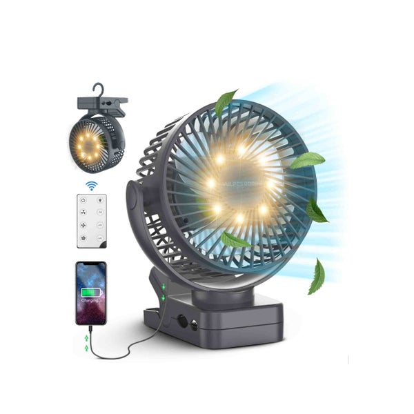 Vulpes Goods Mini Ventilator - Tischventilator - Handventilator - Wiederaufladbar - 3 Geschwindigkeiten - 12000 mAh