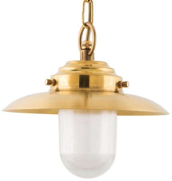 Hängelampe mit Kette und Lampenschirm