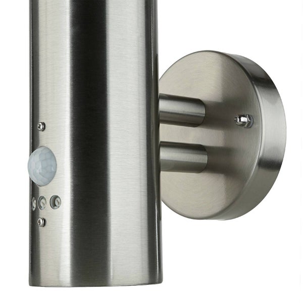 Edelstahl-Wandleuchte mit Bewegungsmelder