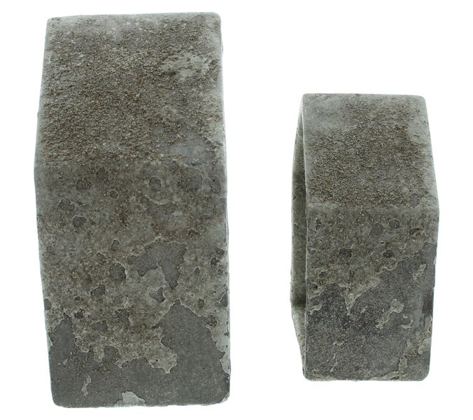 FRANK FLECHTWAREN | Haus Beton-Style, 2er Set, ZEMENT, 10X7X15CM, 14X9X19CM