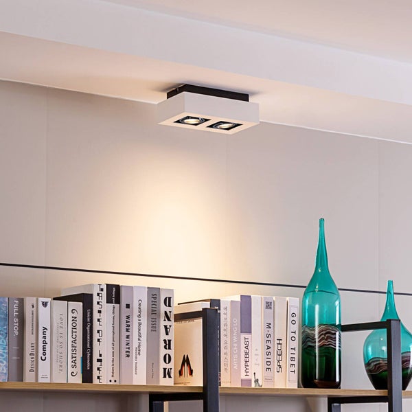 Arcchio Strahler Vince (Modern) in Weiß aus Aluminium (2 flammig, GU10) - Deckenlampe Deckenleuchte Lampe Spot Flurleuchte