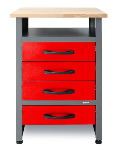 Ondis24 Werkbank Werktisch Bernd Plus 95cm rot, 4 Schieber