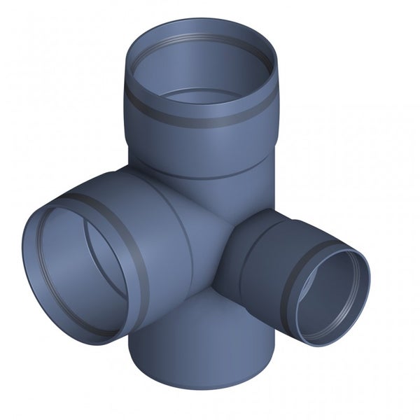 HT-Eckabzweig aus Polypropylen für Abwasserrohre im Innenbereich.