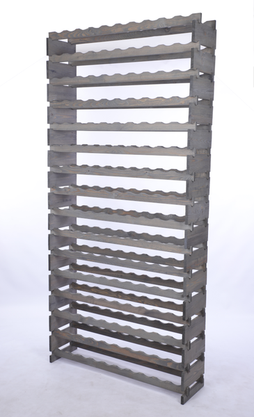 Weinregal VINOTECA FLEX PRO HxBxT 219x103x28cm 160 Flaschen auf 16 Ebenen Massives Kiefernholz Grau