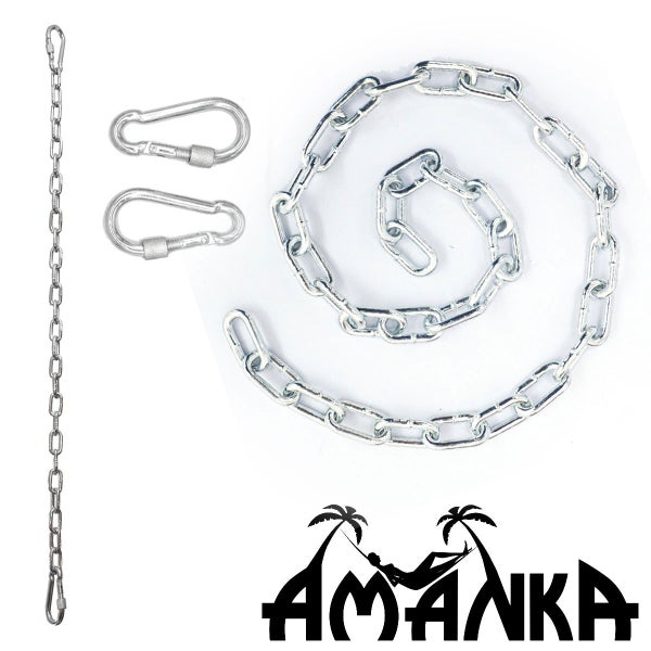 AMANKA 2x 230kg Hängesessel Kette - 100cm Aufhängung - 4 Karabiner - Schaukel Hängematte Boxsack