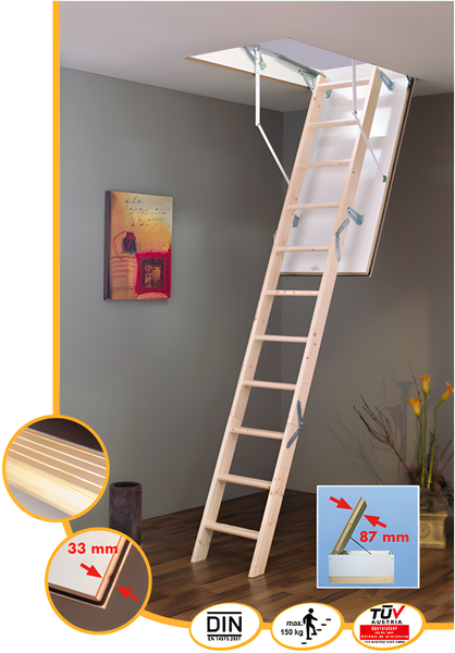 HandyStairs Bodenleiter „Profi+“ – Kastengröße 110 x 60 cm – Höhe 315 cm – U-Wert 1,26 W/m²