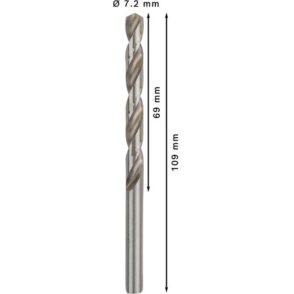 Bosch PRO Metal HSS-G Spiralbohrer 7,2 x 69 x 109 mm - 2608595337