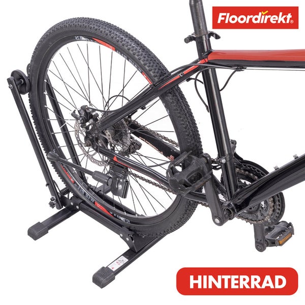 FLOORDIREKT Fahrradständer Finn - Bodenparker - Faltbarer Stahlständer - Stabil für sicheres Parken - Schwarz