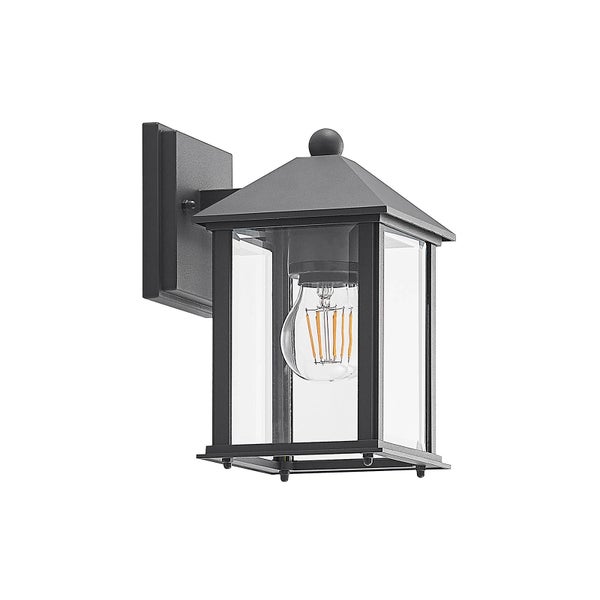 Lindby Wandleuchte außen Giavanna (Modern) in Schwarz aus Aluminium (1 flammig, E27) - Außenwandleuchten Wandlampe Led Außenlampe Outdoor für Außenwand/Hauswand Haus Terrasse & Balkon
